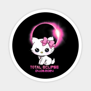 Total Solar Eclipse April 8 2024 Cat Gift For boys Girls KIds Magnet